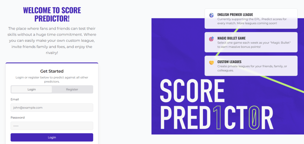 Score Predictor Web App Preview